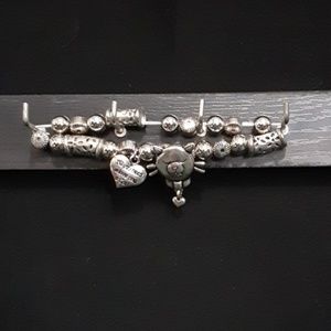 Sterling Silver Cat Charm Bracelet